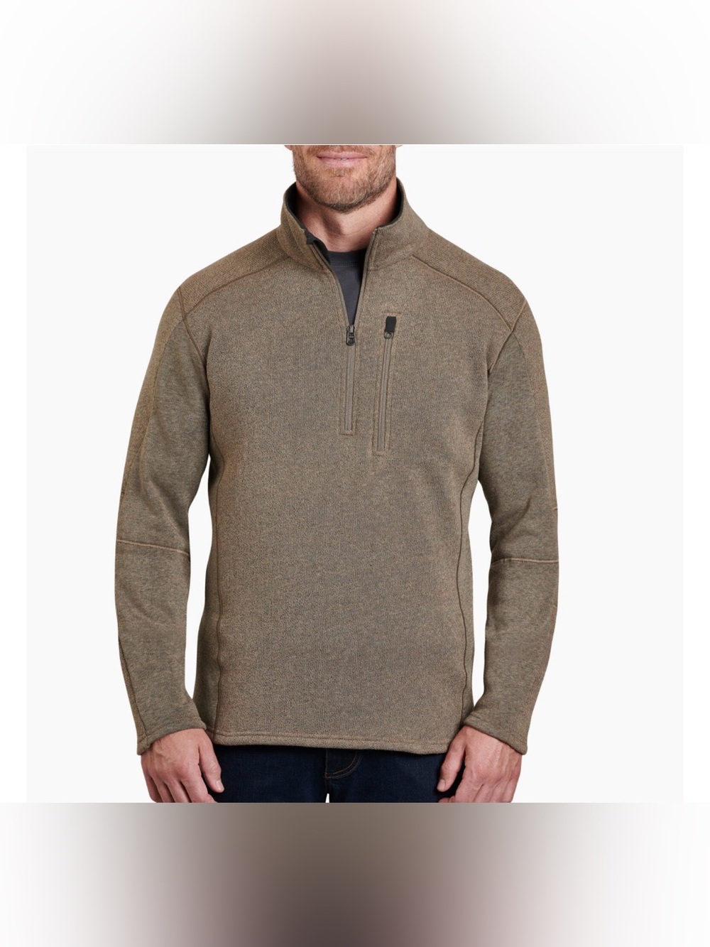 Kuhl Interceptr Quarter-Zip Fleece Sweater in Oatmeal Size XL